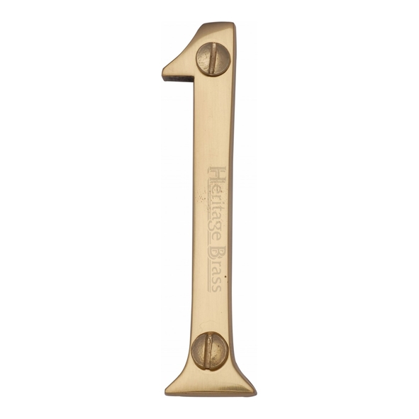 C1560 1-PB • 76mm • Polished Brass • Heritage Brass Face Fixing Numeral 1